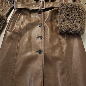 Avec Les Filles Brown Satin-Lined Coat